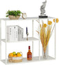 HDANI Console Table, Narrow Entryway Table, 3 Tier Metal Hallway Table, 11.8''Dx39.4''Wx31.5''H(White)