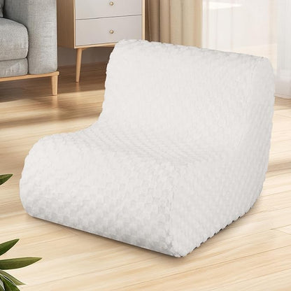 Bean Bag Chairs for Adults, Comfy Floor Sofa with Memory Foam, Giant Bean Bag Couch for Living Room Bedroom Dorm Office, Cream