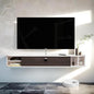 Pmnianhua Floating TV Stand,63'' Under TV Shelf,Modern Floating TV Console,Wall Mounted TV Cabinet,Floating Entertainment Center with Storage for Bedroom Living Room(Gray-White)