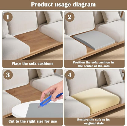 2 Pcs Couch Cushion Support for Sagging Cushion 20" x 20" 40D High Density Cushion Support Board Replacement Gray Sofa Cushion Support