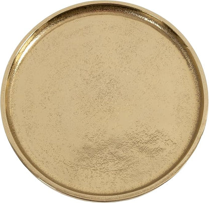 Kate and Laurel Carling Traditional Metal Round Drink Table, 9 x 9 x 22, Gold, Vintage Cast Aluminum Accent Table with Unique Spindle Design for Use as Indoor Plant Stand or Living Room Decor Piece