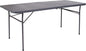 Flash Furniture 6' Rectangular Plastic Folding Event Table with Carrying Handle, Bi-Fold Portable Banquet Table for Indoor/Outdoor Events, Dark Gray