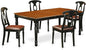 East West Furniture DOKE5-BCH-LC 5 Piece Dinette Set for 4 Includes a Rectangle Dining Room Table with Butterfly Leaf and 4 Faux Leather Kitchen Dining Chairs, 42x78 Inch, Black & Cherry