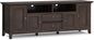 SIMPLIHOME Amherst 72-inch Wide Solid Wood TV Stand in Brunette Brown, Transitional-Style Media Console for Living Room with Cable Management and Adjustable Shelves, Fits 80" TVs