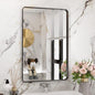 WEER Black Bathroom Mirror 20X30 Inch, Rectangular Matte Black Metal Framed Vanity Mirror, Farmhouse Bathroom Mirror with Tempered Glass, Rounded Corner, Anti-Rust (Horizontal/Vertical)