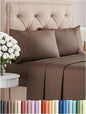 Full Size 4 Piece Sheet Set - Comfy Breathable & Cooling Bed Sheets Set - Hotel Luxury Bedding for Women, Men, Kids, Teens, Boys & Girls - Deep Pockets, Ultra-Soft and Wrinkle Free - Oeko-Tex - Brown
