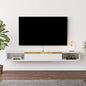 Floating TV Stand, 95'' Wall Mounted Entertainment Center TV Media Console, Floating Shelves with Door, Floating TV Cabinet Large Storage TV Bench for Living Room (White, 94.49IN)