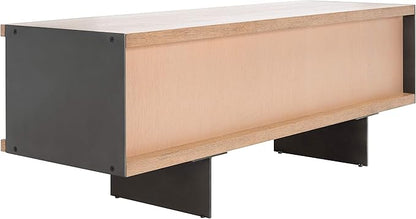 SAFAVIEH Couture Terrance TV Stand for up to 65" Flatscreen – Brown, 2 Doors with Interior Storage, 2 Open Shelves, Entertainment Media Console (SFV6047A)