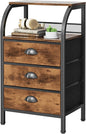 Night Stand Nightstand with Drawer Nightstands Storage Night Stands 3 Drawers Bedside Dresser Table Open Shelves Small Bed Side End Tables Fabric Cabinet for Bedroom Living Room Furniture