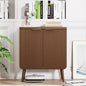 Buffet Cabinet with Storage, Fluted Multifunctional Storage Cabinet with 2 Doors, Sideboard Buffet Credenzas for Living Room, Entryway, Hallway, Walnut