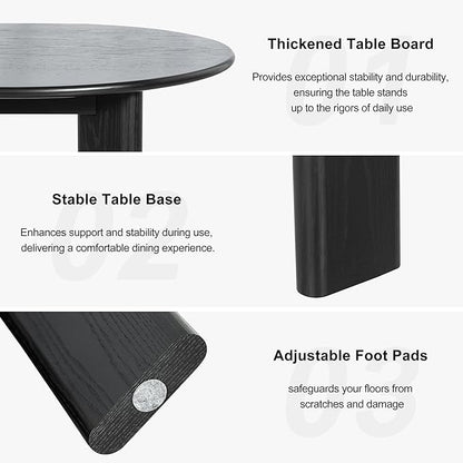 Casaphoria Wood Kitchen Table Set with 6 Chairs, 79" Dining Kitchen Table & Chairs Set for 4-6, Modern Farmhouse Oval Dining Table for Living Room, Easy Assembly, Black