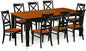 East West Furniture QUIN9-BLK-W 9 Piece Dining Room Furniture Set Includes a Rectangle Wooden Table with Butterfly Leaf and 8 Kitchen Dining Chairs, 40x78 Inch, Black & Cherry