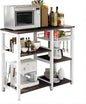 soges 3-Tier Kitchen Baker's Rack, Utility Microwave Oven Stand with Storage, Coffee Bar Station, Workstation Kitchen Shelf Cart, Walnut Black