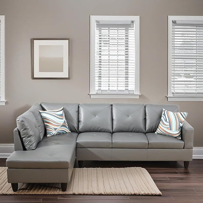 L-Shaped Sectional Sofa, Modern Sectional Couches Home Sofas for Living Room with Movable Chaise, Modular Living Room Sets Furniture for Apartment Bedroom & Office, Dark Grey