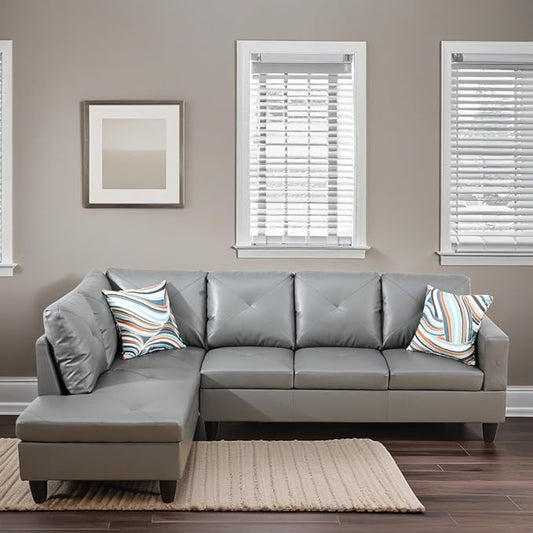L-Shaped Sectional Sofa, Modern Sectional Couches Home Sofas for Living Room with Movable Chaise, Modular Living Room Sets Furniture for Apartment Bedroom & Office, Dark Grey