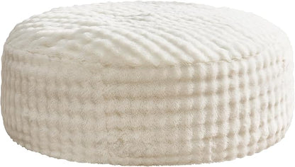 Hobestluk Bean Bag Chairs 5ft Beanbag Chair with Filler Adult Bean Bags with Fluffy & Machine Washable Cover, Giant Bean Bag Chairs for Adults (White, 5FT-50" x 50" x 24")
