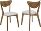 Coaster Home Furnishings Kersey Mid Century Modern Set of 2 Wood Dining Side Chairs Curved Back Padded Tan Faux Leather Polyurethane Upholstered Seat Cushion Chestnut Brown 103062