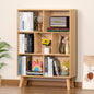 LEYAOYAO Wooden 7 Cube Book Shelf, Natural 3 Tier Bookshelf with Legs, Modern Open Storage Organizer,Boho Bookcase,Display Cabinet Shelf Free Standing Bookshelves for Bedroom,Living Room,Office