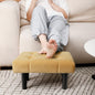 HOUCHICS Small Footstool Ottoman,Velvet Soft Footrest Ottoman with Wood Legs,Sofa Footrest Extra Seating for Living Room Entryway Office(Yellow 1PACK)