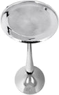 CLEENTABLE Farmhouse Pedestal Round End Table - End Table for Indoor Use - Modern Lightweight Metal Accent Side Table for Small Spaces, Nightstand, Bedroom, Living Room, Office, Balcony 21"(Silver)
