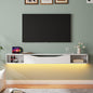 Floating TV Stand,70'' Wall Mounted TV Cabinet,Floating TV Console,Under TV Shelf with 1 Door and 2 Cabinets for TVs up to 75''(White)