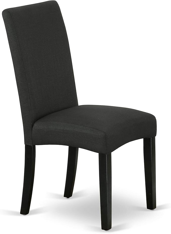 East West Furniture X697DR124-5 5 Piece Dining Room Furniture Set Includes a Rectangle Dining Table with X-Legs and 4 Black Color Linen Fabric Upholstered Chairs, 40x72 Inch, Multi-Color