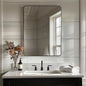 ANDY STAR Black Bathroom Mirrors for Over Sink, 24x32 Inch Matte Black Mirror for Bathroom, Rectangle Metal Vanity Mirror for Wall-Modern Clean Design with Superior Stainless Steel Frame