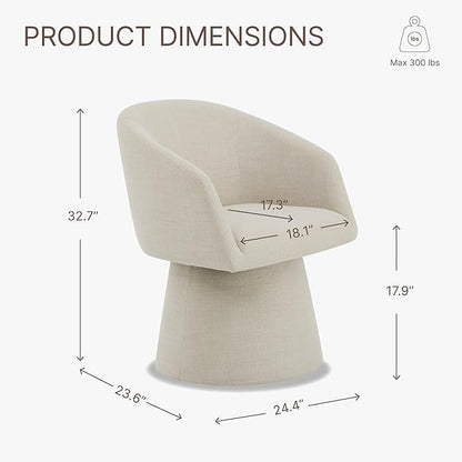 Swivel Dining Chairs Modern Accent Armchair Side Deskchair for Diningroom Vanity Bedroom Livingroom Reading Room,Linen,2 Box