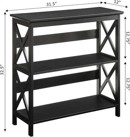 Convenience Concepts Oxford 3 Tier Bookcase, Black