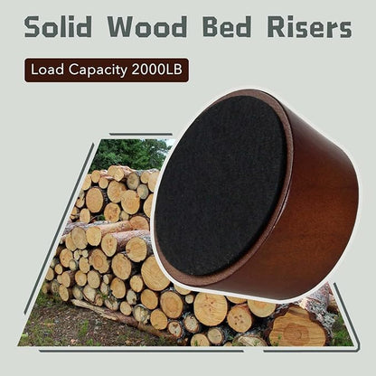Furniture Raisers Bed Risers - 2 Inch Wooden Circle Heavy Duty Furniture Height Extenders Lifts for Sofa Couch Desk Chair Table Base Raising Space, Convenient Store and Cleaning, Pack of 4