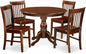 East West Furniture HBNF5-MAH-W 5 Piece Kitchen Table Set for 4 Includes a Round Dining Room Table with Pedestal and 4 Solid Wood Seat Chairs, 42x42 Inch, Mahogany
