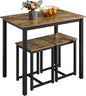 Yaheetech Industrial Dining Kitchen Table Set for 2 Breakfast Nook Table w/ 2 Stools for Dining Room Kitchen Small Space, Rustic Brown
