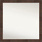 Amanti Art Brown Bathroom Mirror for Over Sink, 29x29 Wildwood Brown Narrow Square Vanity Mirror, Large Country Rustic Frame, Hangs Horizonally and Vertically, Bathroom Wall Decor, Non-Beveled Edge