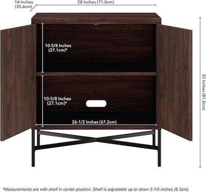 Henn&Hart 28" Wide Rectangular Accent Cabinet in Brown, for Home, Living Room, Bedroom, Entertainment Room, Office
