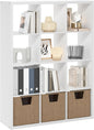 Furinno Cubicle Open Back Decorative Cube Storage Organizer, 12-Cube, White