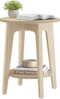 VASAGLE MAEZO Collection - Side Table, 2-Tier Small Round End Table, Nightstand with Tapered Legs, Curved Transitions, for Small Spaces, Living Room, Bedroom, Natural Beige ULET283N01