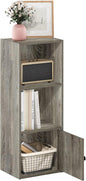 Furinno Luder Shelf Bookcase with 1 Door Storage Cabinet, French Oak