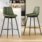 VASAGLE Bar Stools Set of 2, Bar Height Bar Stools with Back, Ergonomic Backrest, Synthetic Leather, Metal Legs, 28.7-Inch Tall Barstools for Kitchen Island Home Bar, Easy Assembly, Forest Green