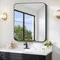 FORBATH Bathroom Mirror 30" x 36", Rectangle Black Bathroom Mirror with Black Aluminum Frame Rounded Corner, Wall Mounted Mirror for Bedroom Entryway Living Room