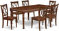 East West Furniture DOCL7-MAH-W 7 Piece Dining Table Set Consist of a Rectangle Dining Room Table with Butterfly Leaf and 6 Wooden Seat Chairs, 42x78 Inch, Mahogany