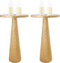 OBJET D'ART Small Round Gold End Tables, Set of 2, Esther, 21" Height, Vintage Metal Accent, Side, Pedestal, Coctail and Drink Tables for Living Room and Small Spaces