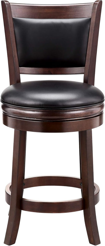 Ball & Cast Swivel Counter Height Barstool 24 Inch Seat Height Cappuccino Set of 2