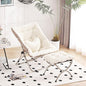 Saucer Chair with Ottoman, Comfy Oversized Folding Chair, Faux-Fur Reading Chair for Adults, Foldable Accent Lazy Chair, Metal Frame Lounge Chair for Living Room, Bedroom, Beige