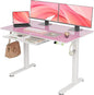 INNOVAR Glass Standing Desk with Drawers, Adjustable Height Stand Up Desk, Electric Standing Desks with Storage, 48 inch, Morandi Powder