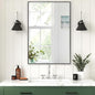 24x36 Inch Black Bathroom Mirror, Copper-Free Mirror, Aluminum Alloy Frame Vanity Mirror, Rectangle Wall Mounted Mirror, Modern Mirror for Bedroom/Living Room/Porch Horizontal or Vertical