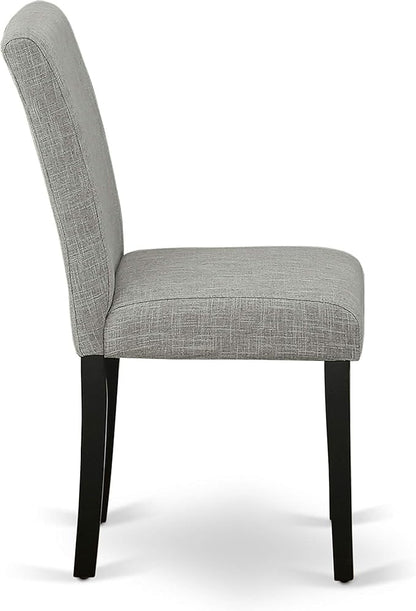 East West Furniture X696AB106-6 6 Piece Dining Room Set Contains a Rectangle Dining Table with X-Legs and 4 Shitake Linen Fabric Parson Chairs with a Bench, 36x60 Inch, Multi-Color
