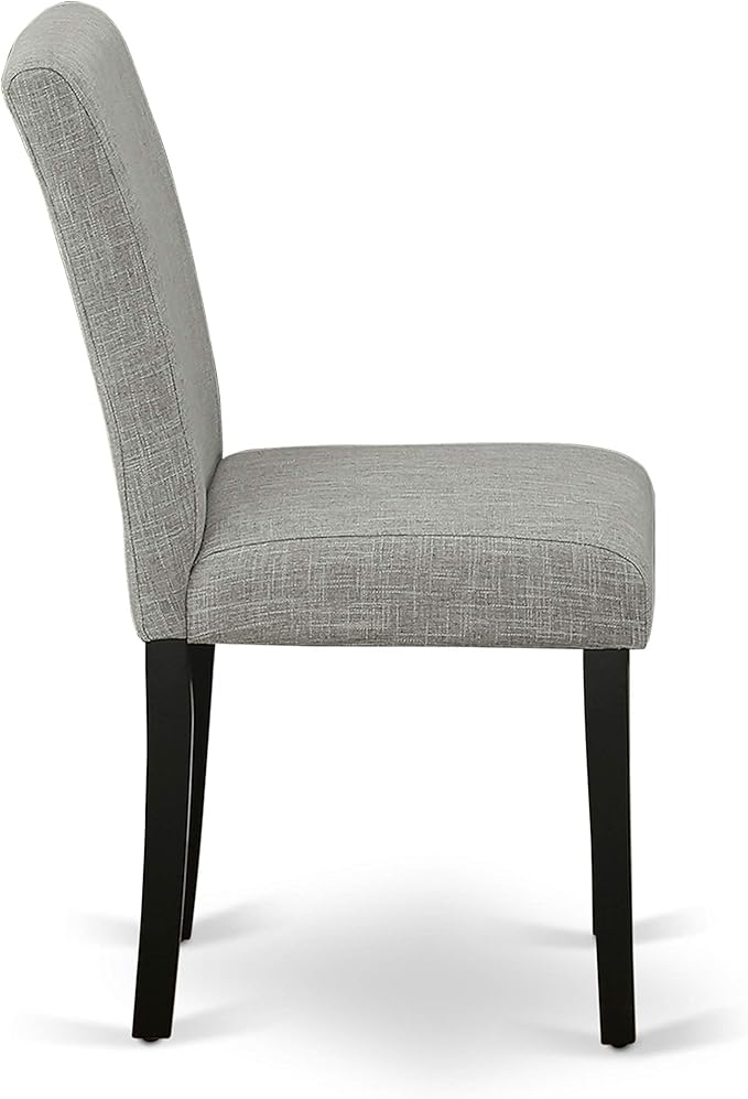 East West Furniture X697AB106-6 6 Piece Dinette Set Contains a Rectangle Dining Table with X-Legs and 4 Shitake Linen Fabric Parson Chairs with a Bench, 40x72 Inch, Multi-Color