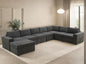 Sectional Couches for Living Room, L Shaped Modular Sectional Sofa with Ottoman, Modern Large U Shaped Couch for Bedroom, Brown