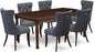 East West Furniture DODA7-MAH-13 7 Piece Kitchen Table Set Includes a Rectangle Dining Table with Butterfly Leaf and 6 Polyester Fabric Upholstered Chairs, 42x78 Inch, Mahogany