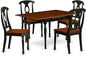 East West Furniture MZKE5-BCH-W 5 Piece Modern Dining Table Set Includes a Rectangle Wooden Table with Dropleaf and 4 Dining Chairs, 36x54 Inch, Black & Cherry